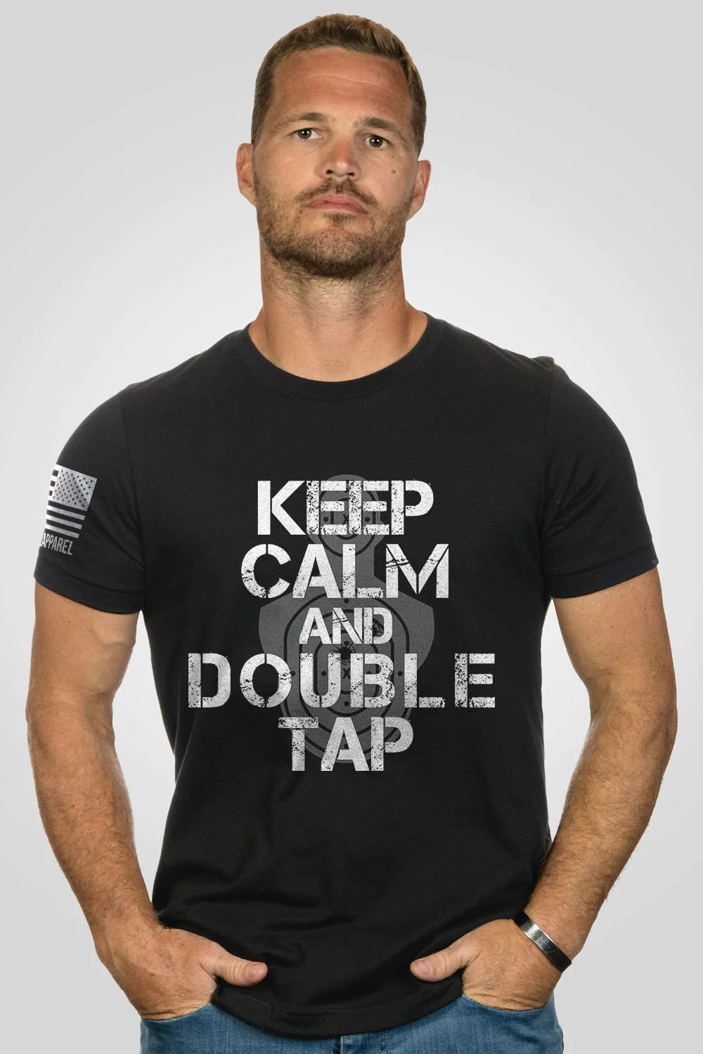 Nine Line Men's Keep Calm And Double Tap T-Shirt posted by ProdOrigin USA in Men's Apparel