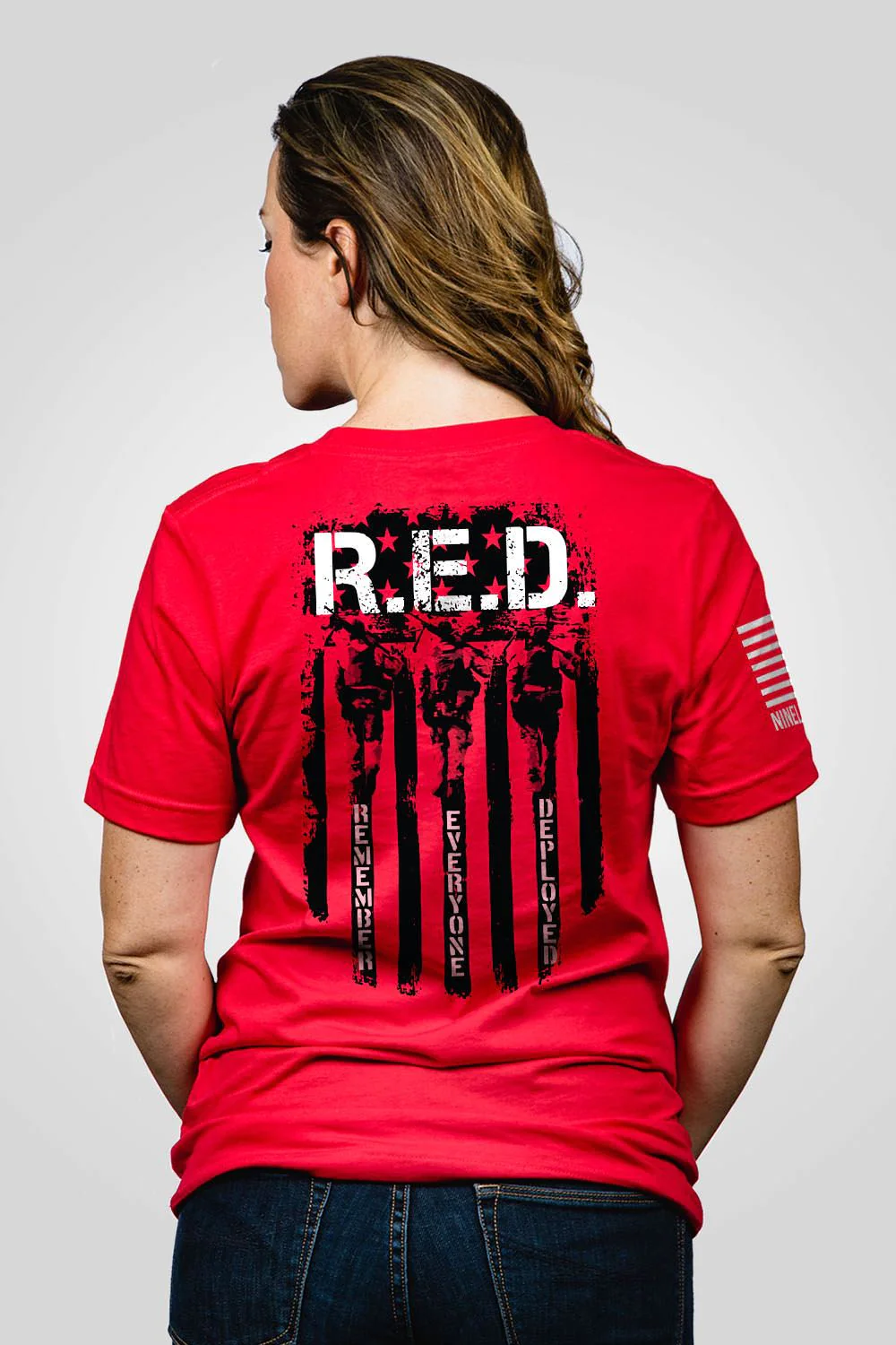 Nine Line Women's Boyfriend Fit T-Shirt - RED Remember Everyone Deployed