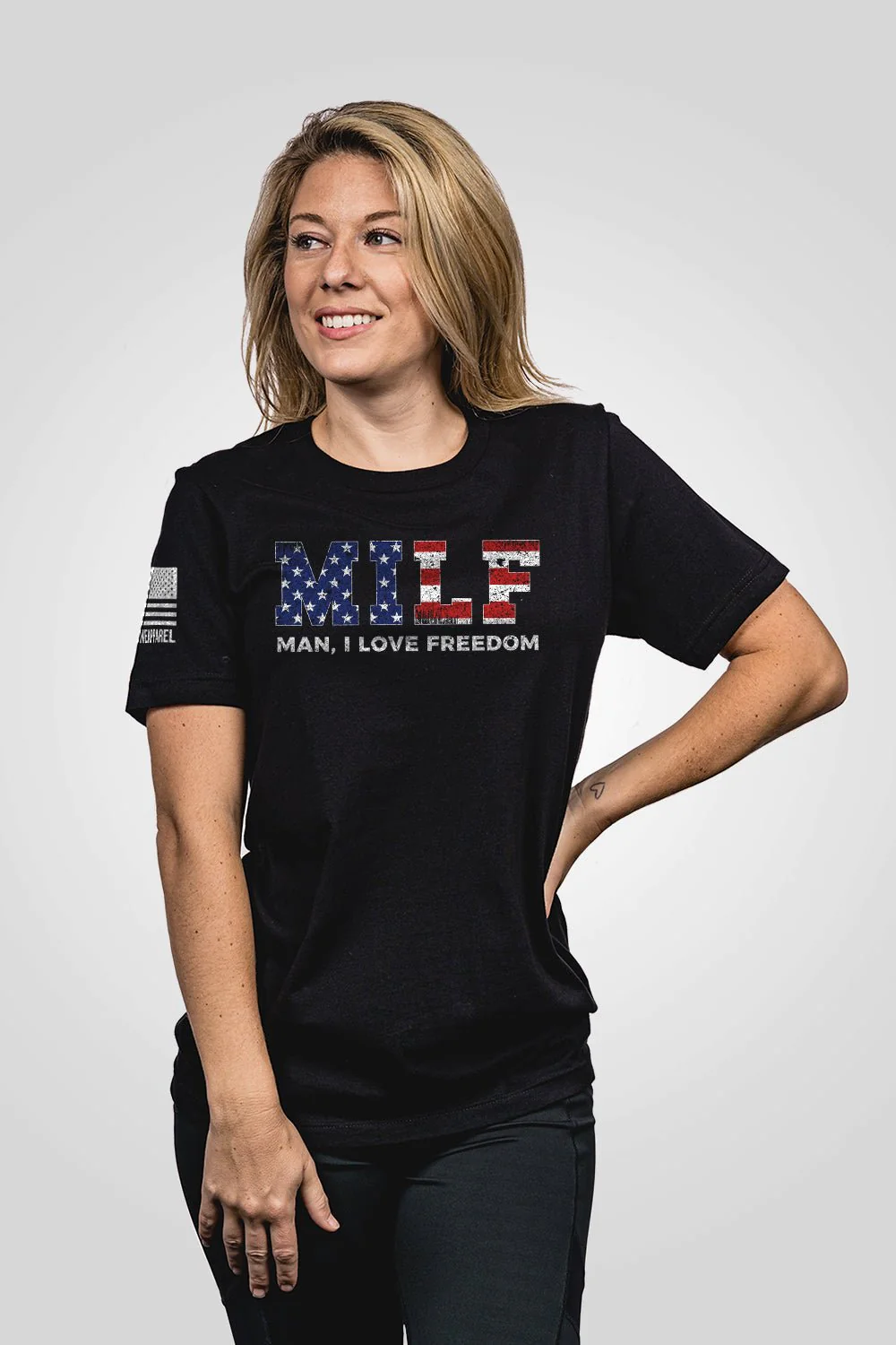 Nine Line Women's Boyfriend Fit T-Shirt - M.I.L.F posted by ProdOrigin USA in Women's Apparel 