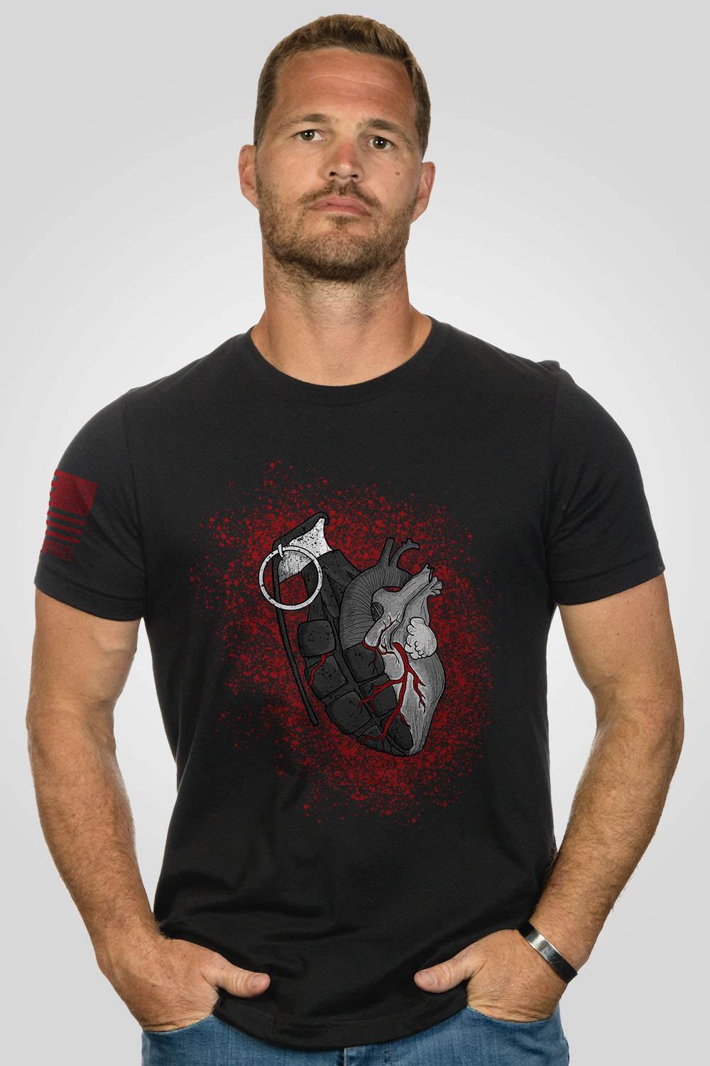 Nine Line T-Shirt - Heart Grenade posted by ProdOrigin USA in Men's Apparel