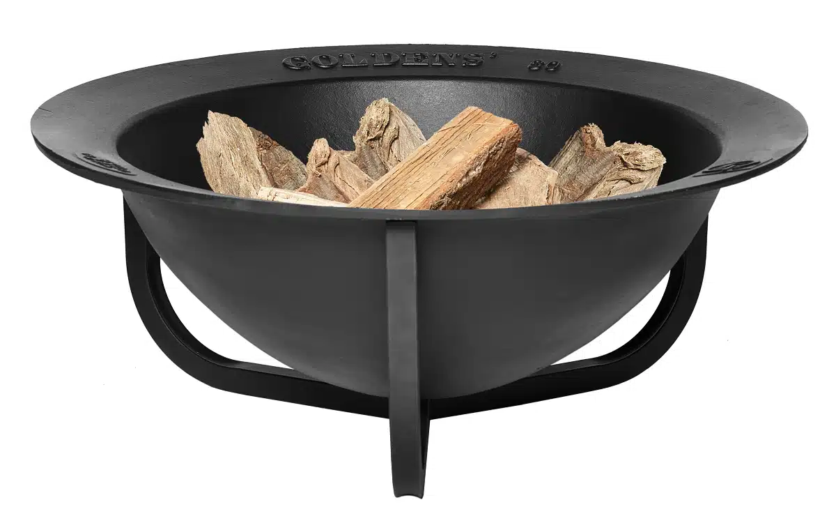 Goldens' Cast Iron 30 Gallon Syrup Kettle Fire Pit Bundle (Wood Compatible)