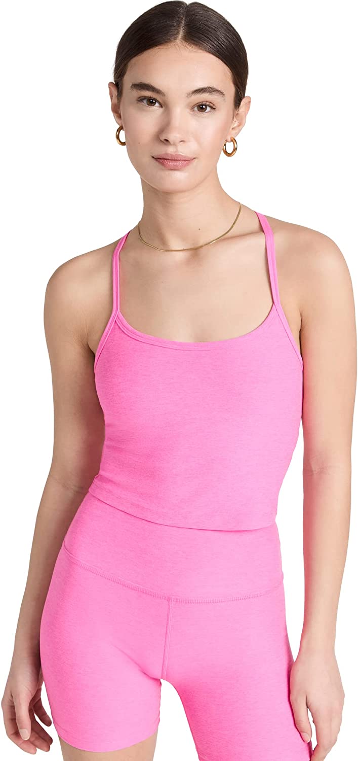 Beyond Yoga Spacedye Slim Racerback Cropped Tank - PINK HYPE HEATHER posted by ProdOrigin USA in Women's Apparel 