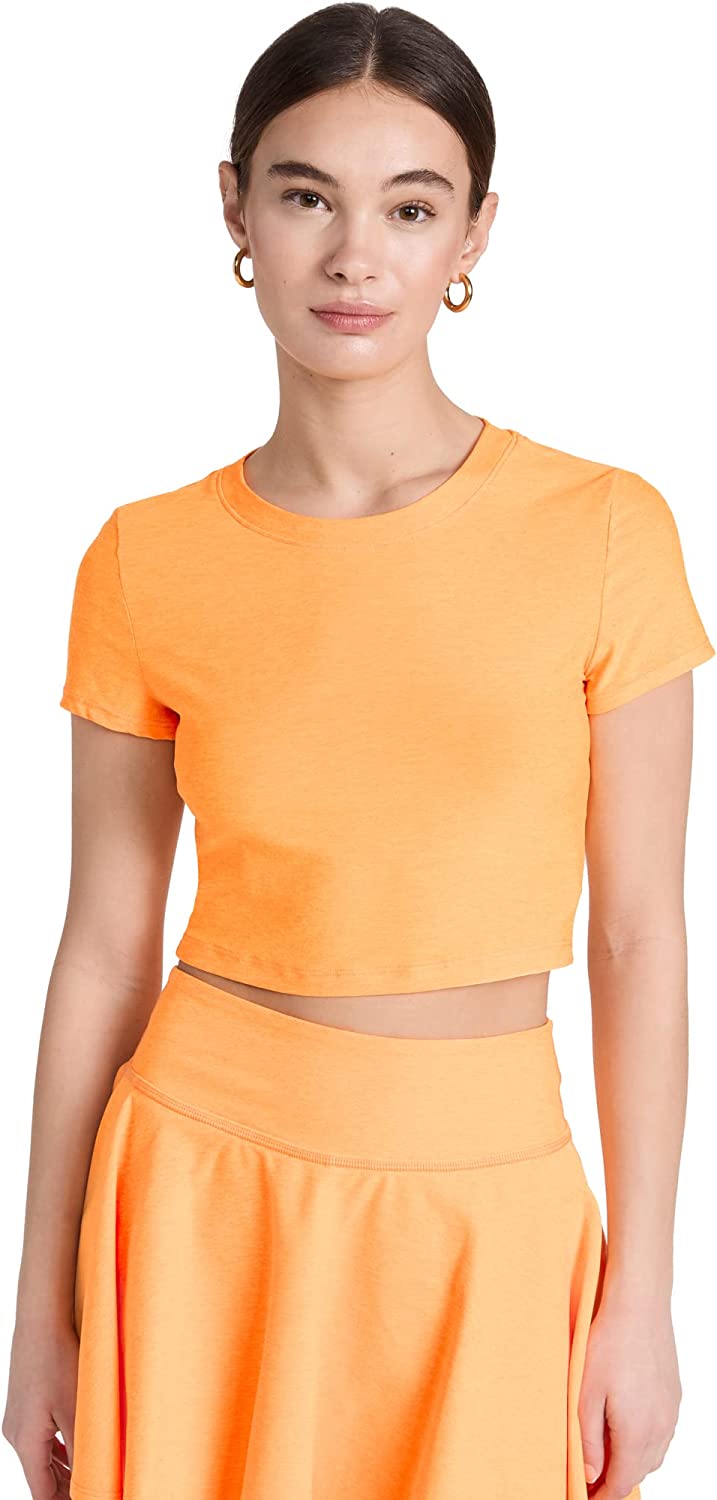 Beyond Yoga Featherweight Perspective Cropped Top - MANGO POP HEATHER