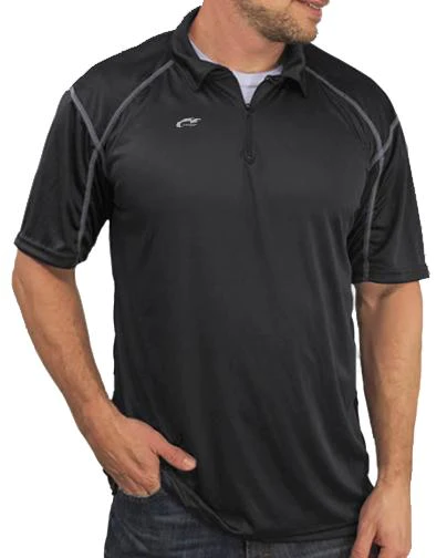 WSI Sports MICROTECH LOOSE FIT 1/4 ZIP POLO SHIRT