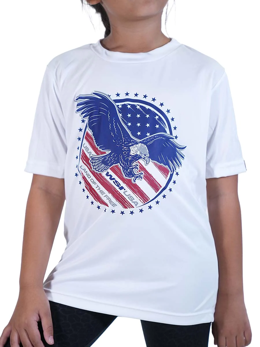 WSI Sports YOUTH LAND OF THE FREE MICROTECH SHIRT posted by ProdOrigin USA in Men's Apparel