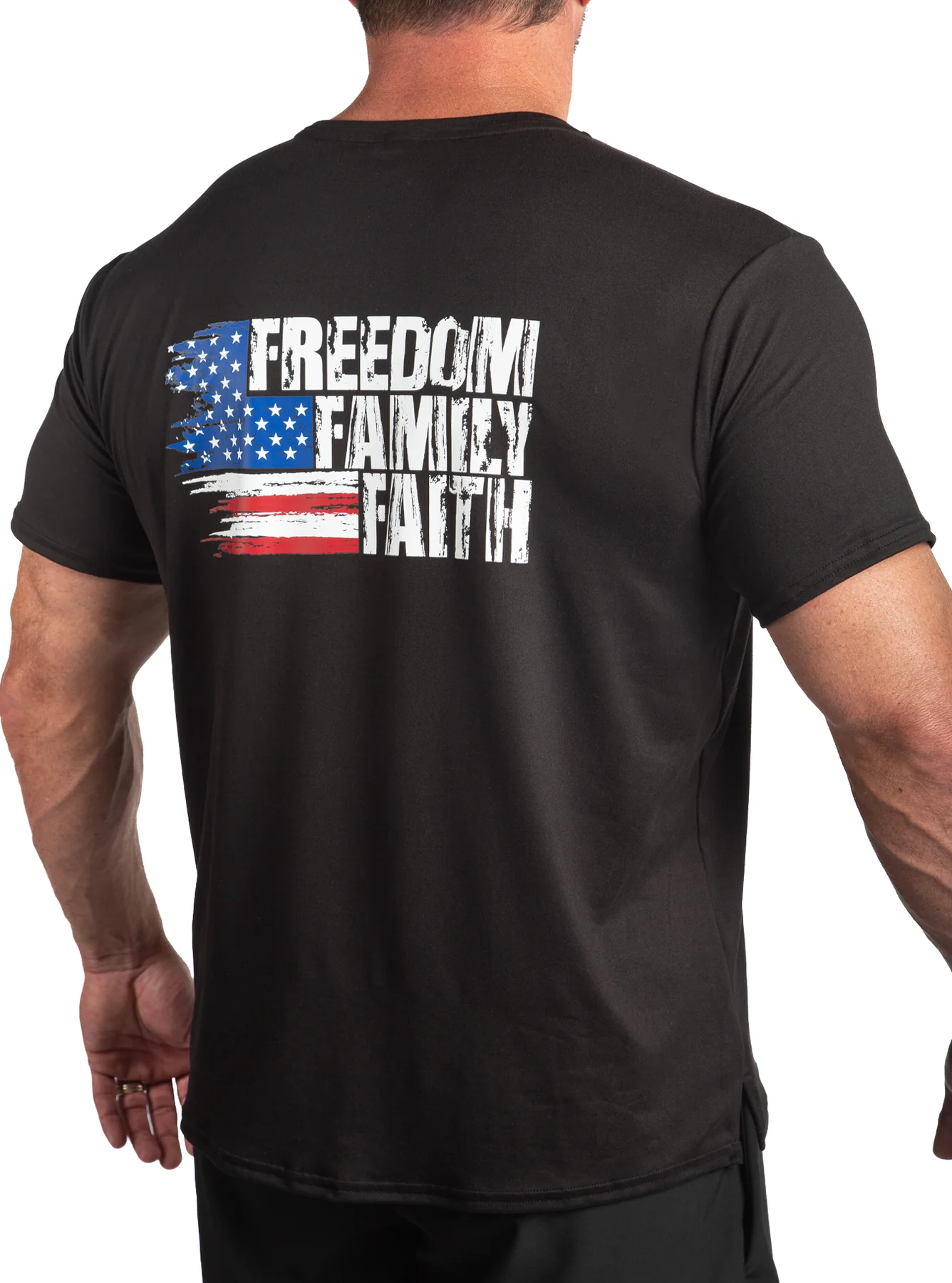 WSI Sports Men's FAITH FAMILY FREEDOM SOFTTECH™ ATHLETIC CUT TEE posted by ProdOrigin USA in Men's Apparel