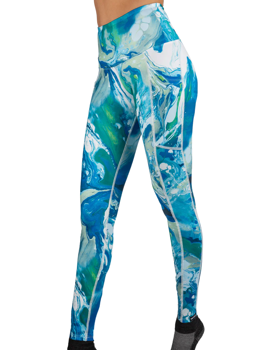 WSI Sports Women's BLUE MARBLE ECO-TECHFLEX POCKETED LEGGING posted by ProdOrigin USA in Women's Apparel 