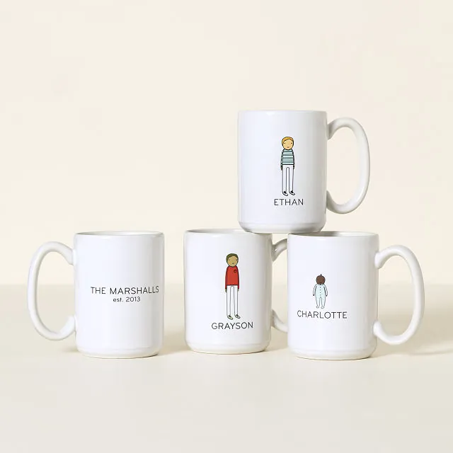 Uncommon Goods Personalized Family Mugs posted by ProdOrigin USA in Kitchen