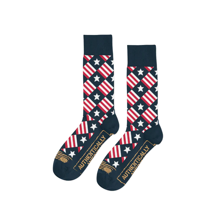 Authentically American Flag Grid Socks posted by ProdOrigin USA in Socks