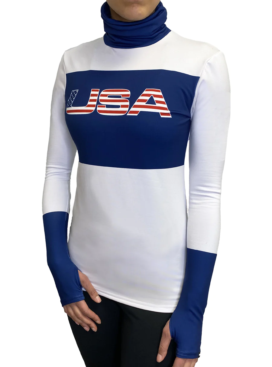 WSI Sports Women's PROWIKMAX™ USA MOCK NECK LONG SLEEVE posted by ProdOrigin USA in Women's Apparel 