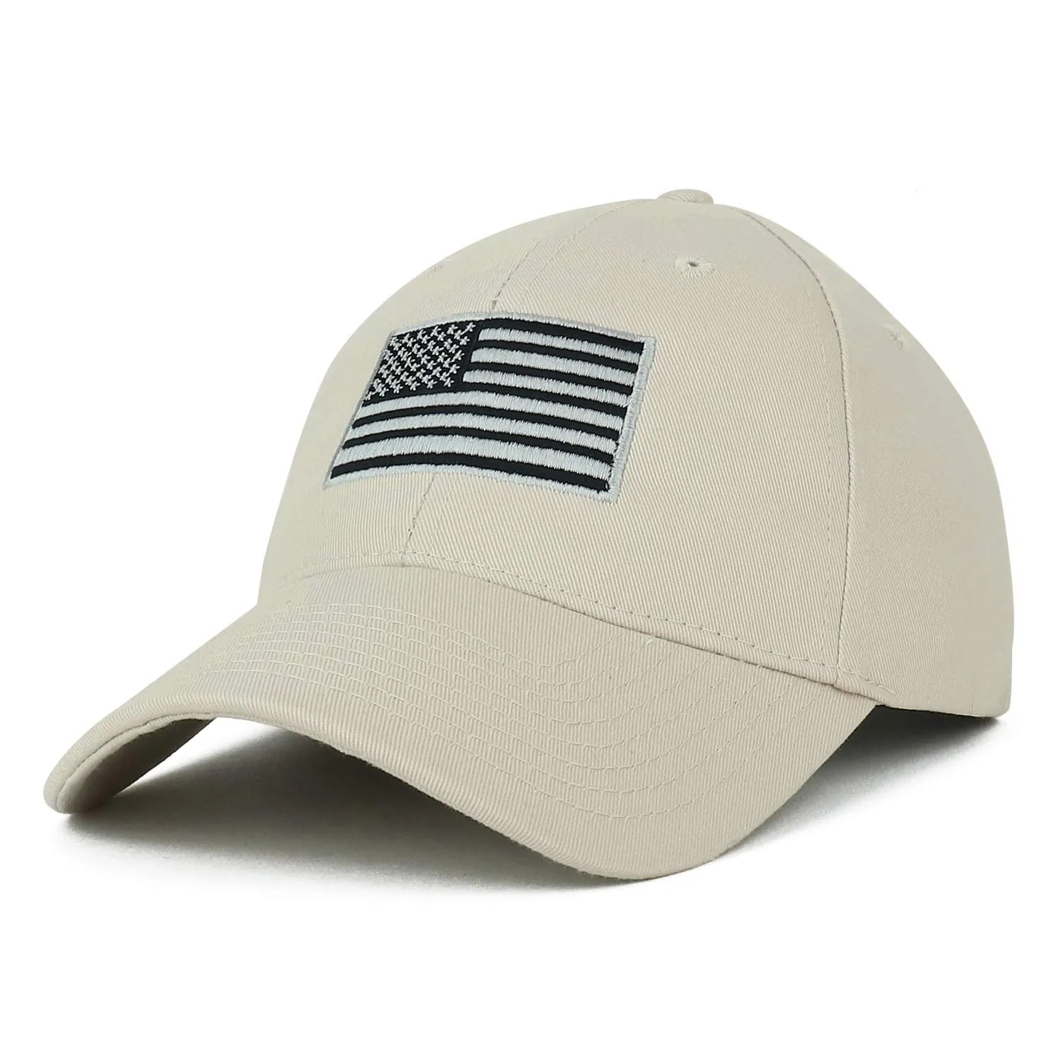 Armycrew Grey American Flag Embroidered Structured Cotton Cap 