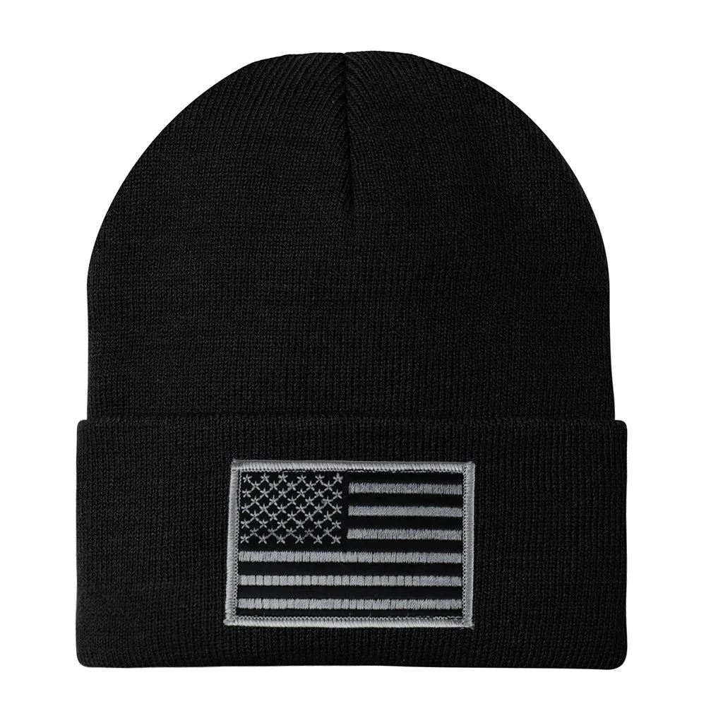 Armycrew Embroidered American Flag Beanie