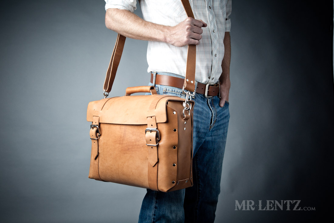 Mr. Lentz Mens Leather Large Briefcase