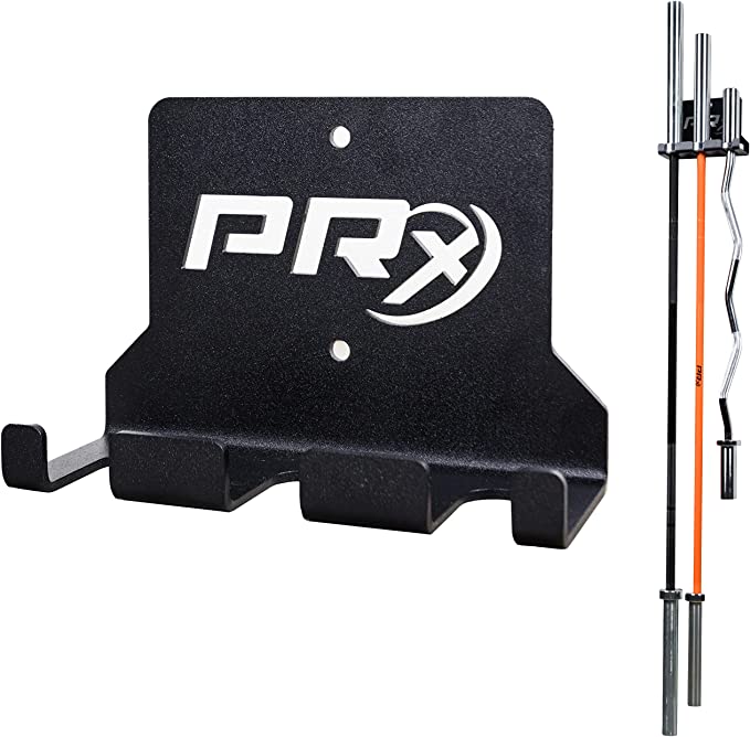PRx Performance Three Barbell Storage Wall Mounted Hanging 3 Bar Holder