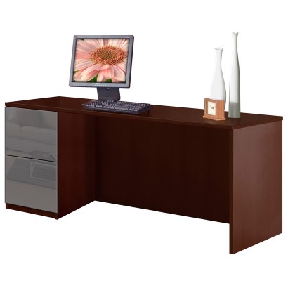 Alexis Credenza Desk with File Drawers - Left