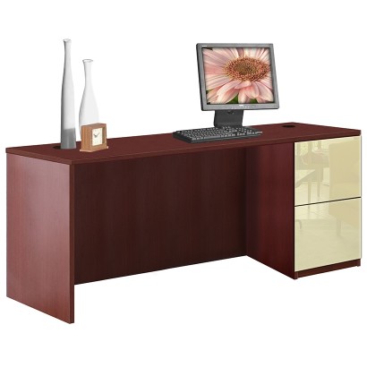Alexis Credenza Desk with File Drawers