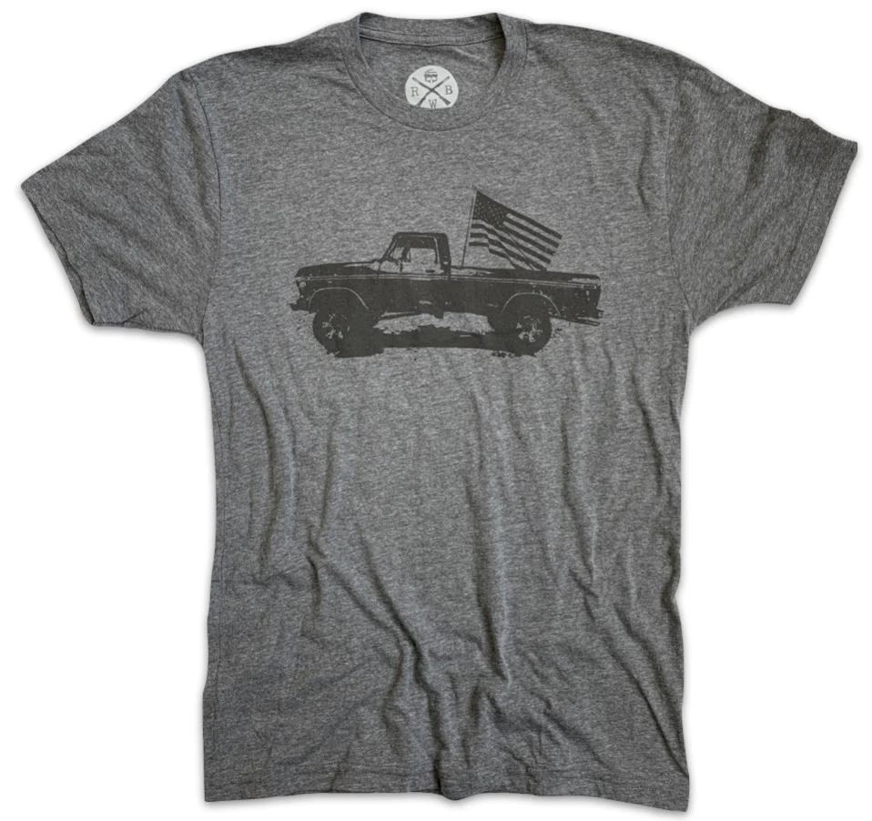 Red White Blue Apparel Men's Classic American Truck Tri-Blend T-Shirt (Heather Gray) posted by ProdOrigin USA in Men's Apparel