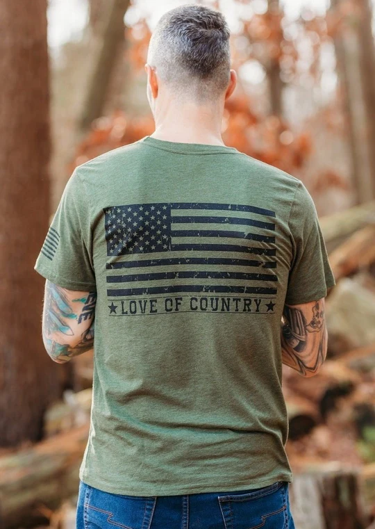 Love of Country Men's American Flag Tee posted by ProdOrigin USA in Men's Apparel