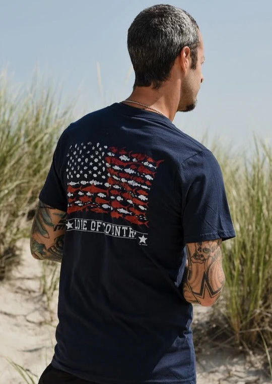 Love of Country Men's Gamefish Flag Tee posted by ProdOrigin USA in Men's Apparel