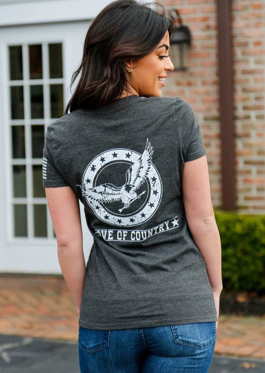 Love of Country Women's Logo V Neck Shirt posted by ProdOrigin USA in Women's Apparel 