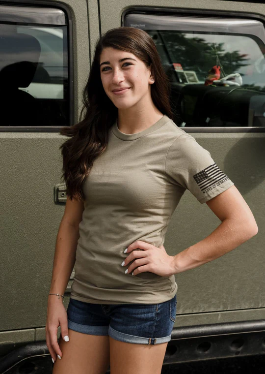 Love of Country Women's Military Basic Tee posted by ProdOrigin USA in Women's Apparel 