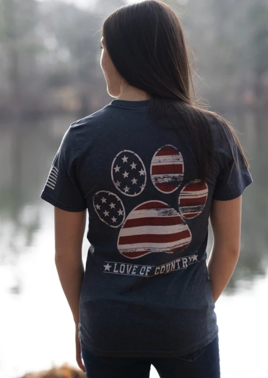 Love of Country Women's Paws of War Tee posted by ProdOrigin USA in Women's Apparel 