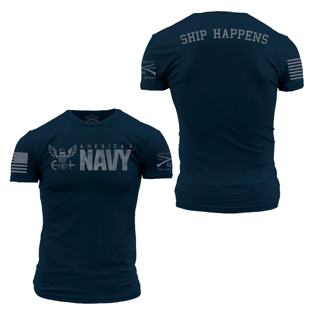 Grunt Style Men's US Navy Ship Happens Graphic Tee posted by ProdOrigin USA in Men's Apparel