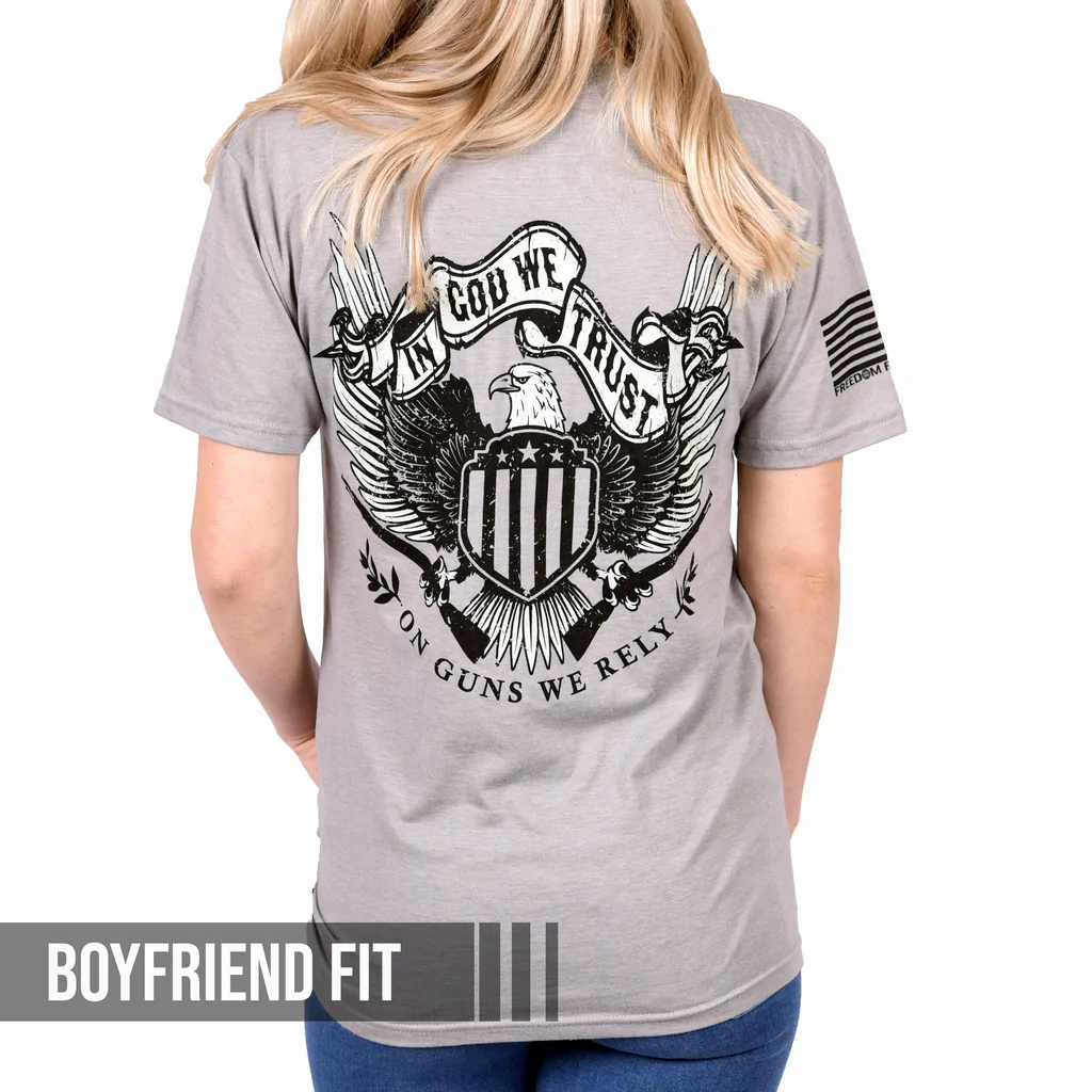 Freedom Fatigues Women's In God We Trust Patriotic T-Shirt posted by ProdOrigin USA in Women's Apparel 