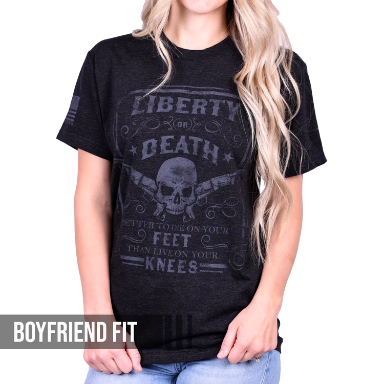 Freedom Fatigues Women's Liberty or Death Patriotic T-Shirt posted by ProdOrigin USA in Women's Apparel 