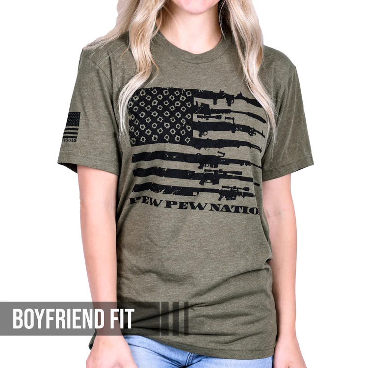 Freedom Fatigues Women's Red, White & Pew Patriotic T-Shirt posted by ProdOrigin USA in Women's Apparel 