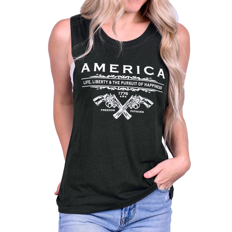 Freedom Fatigues Women's Unalienable Rights Muscle Tank Top posted by ProdOrigin USA in Women's Apparel 
