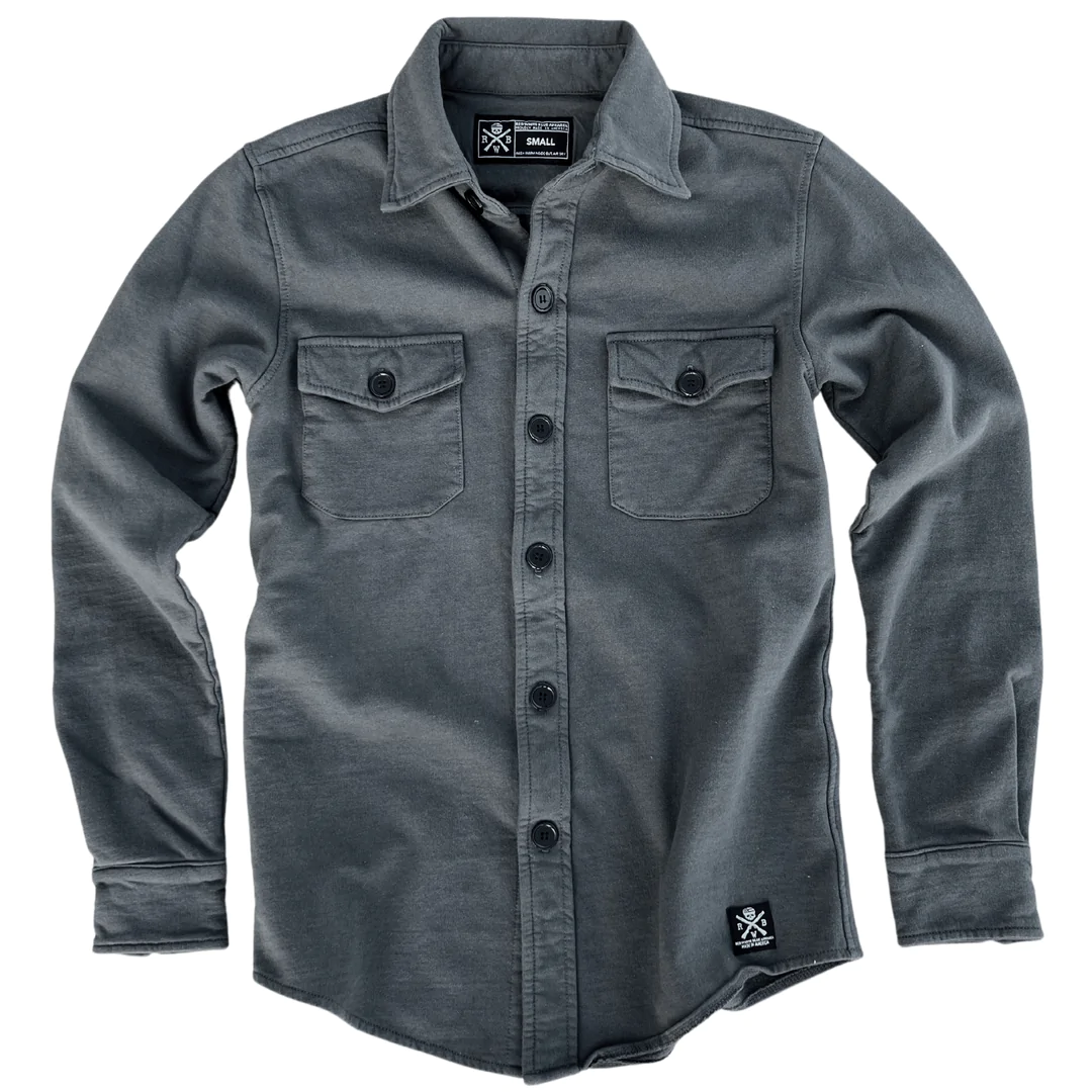 Red White Blue Apparel Men's Made In America Button Down Shirt - Charcoal