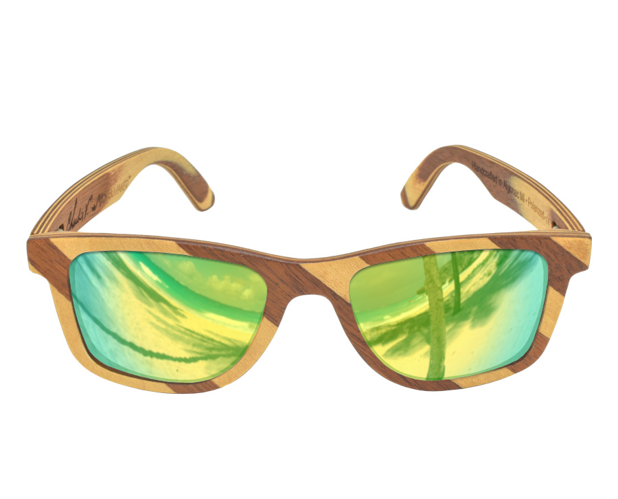 Charlie V Model Maker Stripes Limited Edition Wood Frames Sunglasses