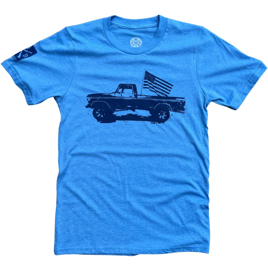 Red White Blue Apparel Men's Classic American Truck T-Shirt (Light Blue) posted by ProdOrigin USA in Men's Apparel