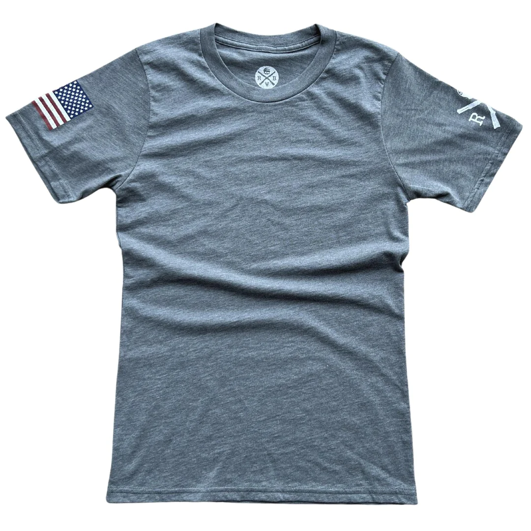Red White Blue Apparel Men's American Flag Patriotic T-Shirt (Slate)