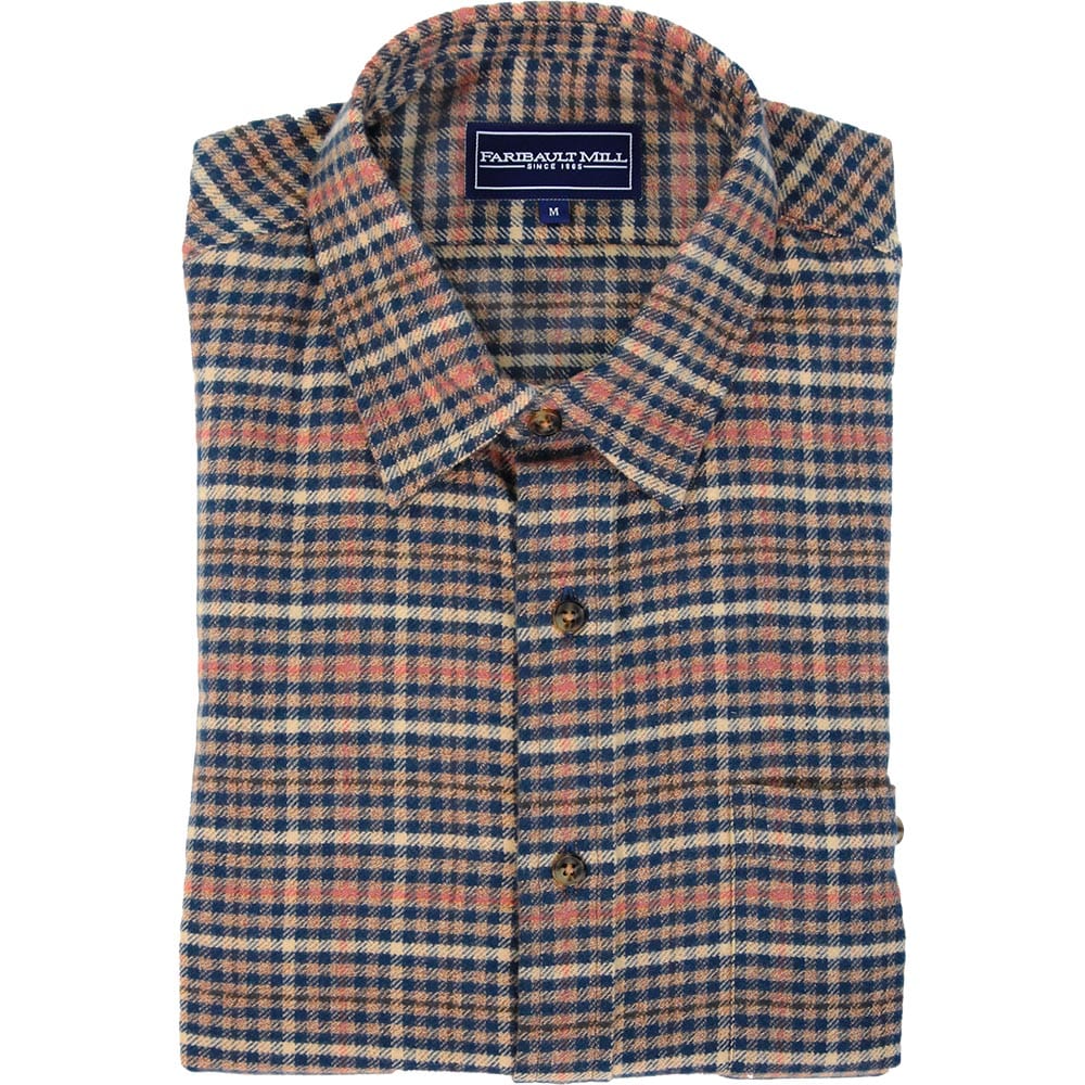 Faribault Mill Men's Checkered Plaid Flannel Shirt