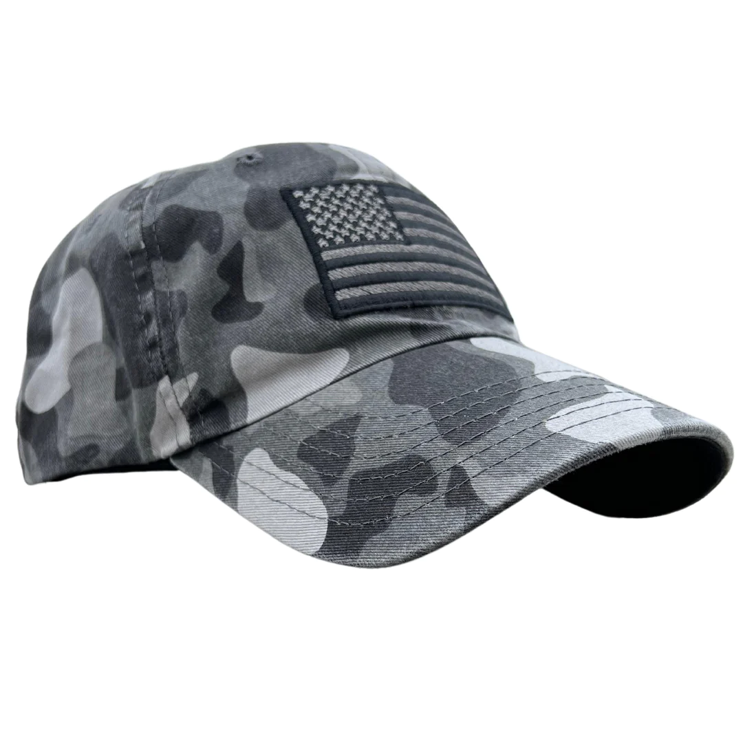 Red White Blue Apparel American Flag Winter Camo Range Hat Made In USA