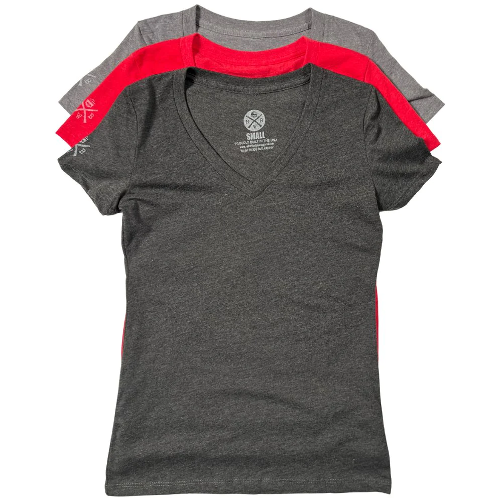 Red White Blue Apparel Women's American Made Basic V-Neck Tees 3 Pack posted by ProdOrigin USA in Women's Apparel 