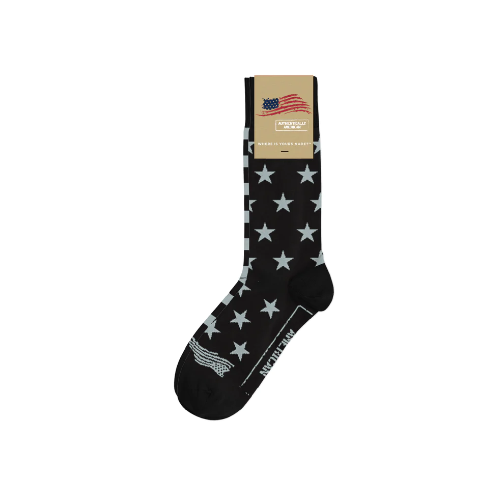 Authentically American Black/Grey Stars & Stripes Socks