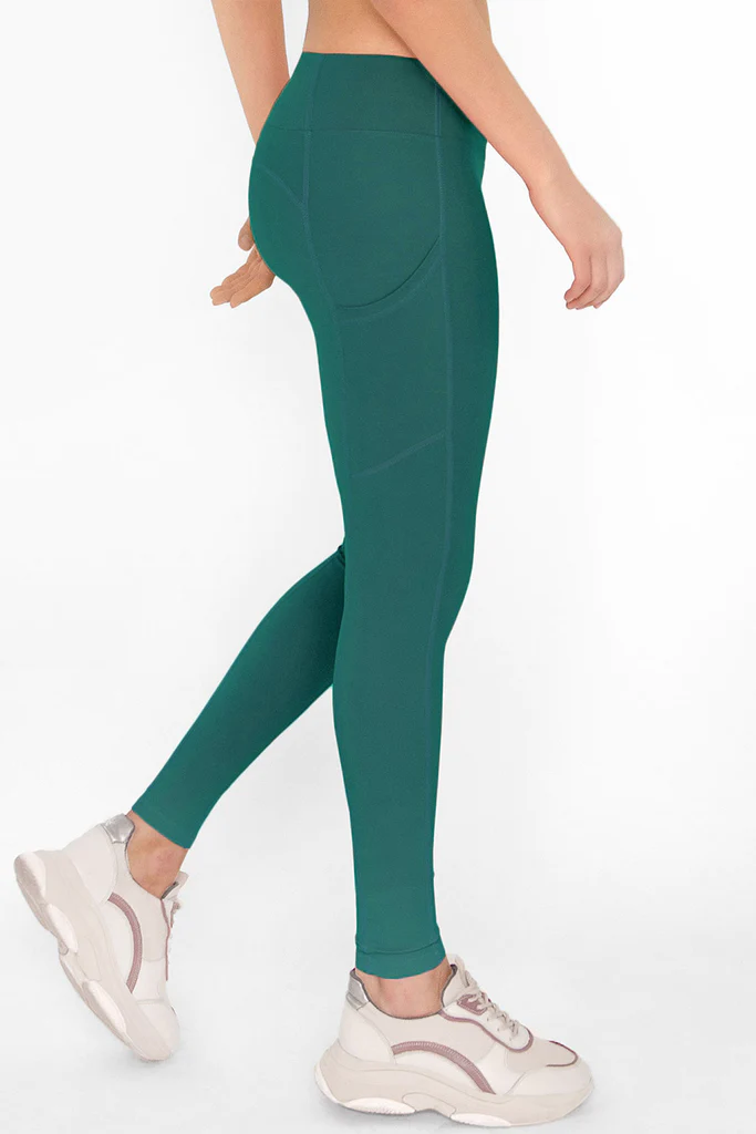 Pineapple Clothing Emerald Green Side Pockets Workout Legging