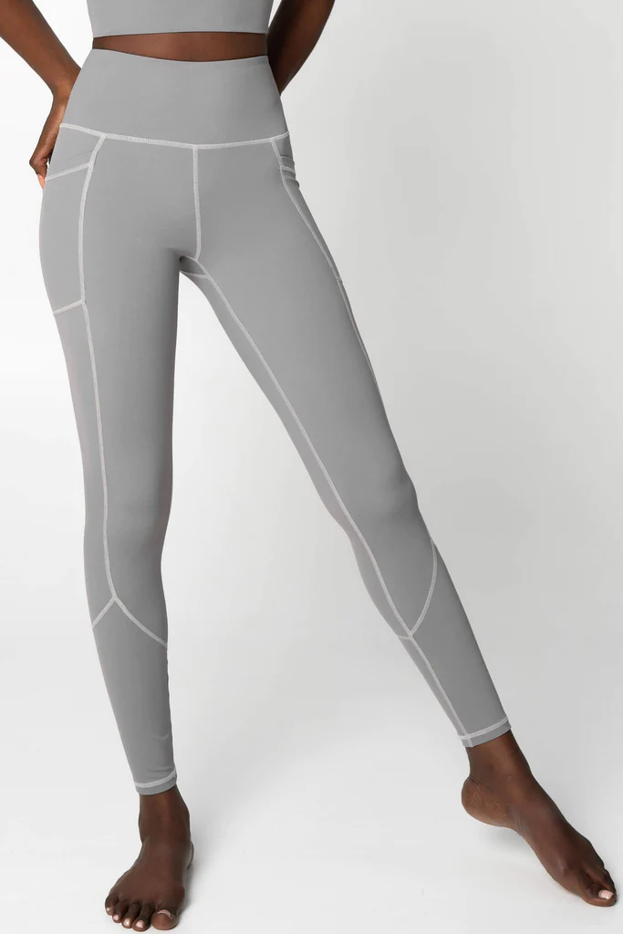 Pineapple Clothing Silver Grey Deep Pockets Workout Legging posted by ProdOrigin USA in Women's Apparel 