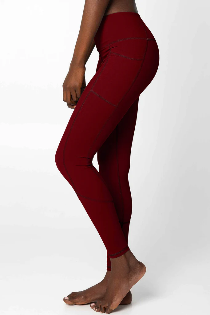 Pineapple Clothing Maroon Cassi Deep Pockets Legging posted by ProdOrigin USA in Women's Apparel 