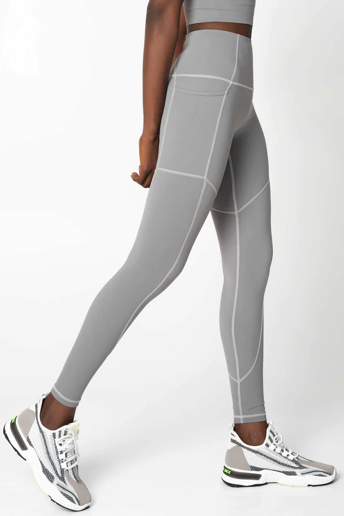 Pineapple Clothing Silver Grey Three Pockets Workout Legging posted by ProdOrigin USA in Women's Apparel 