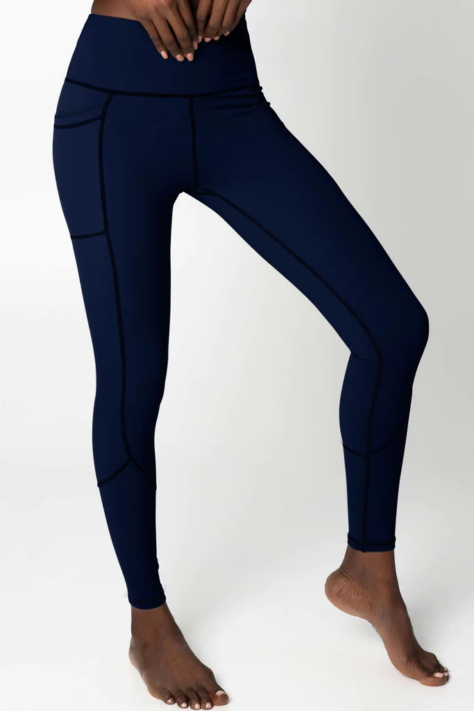 Pineapple Clothing Navy Blue Cassi Deep Pockets Workout Legging posted by ProdOrigin USA in Women's Apparel 